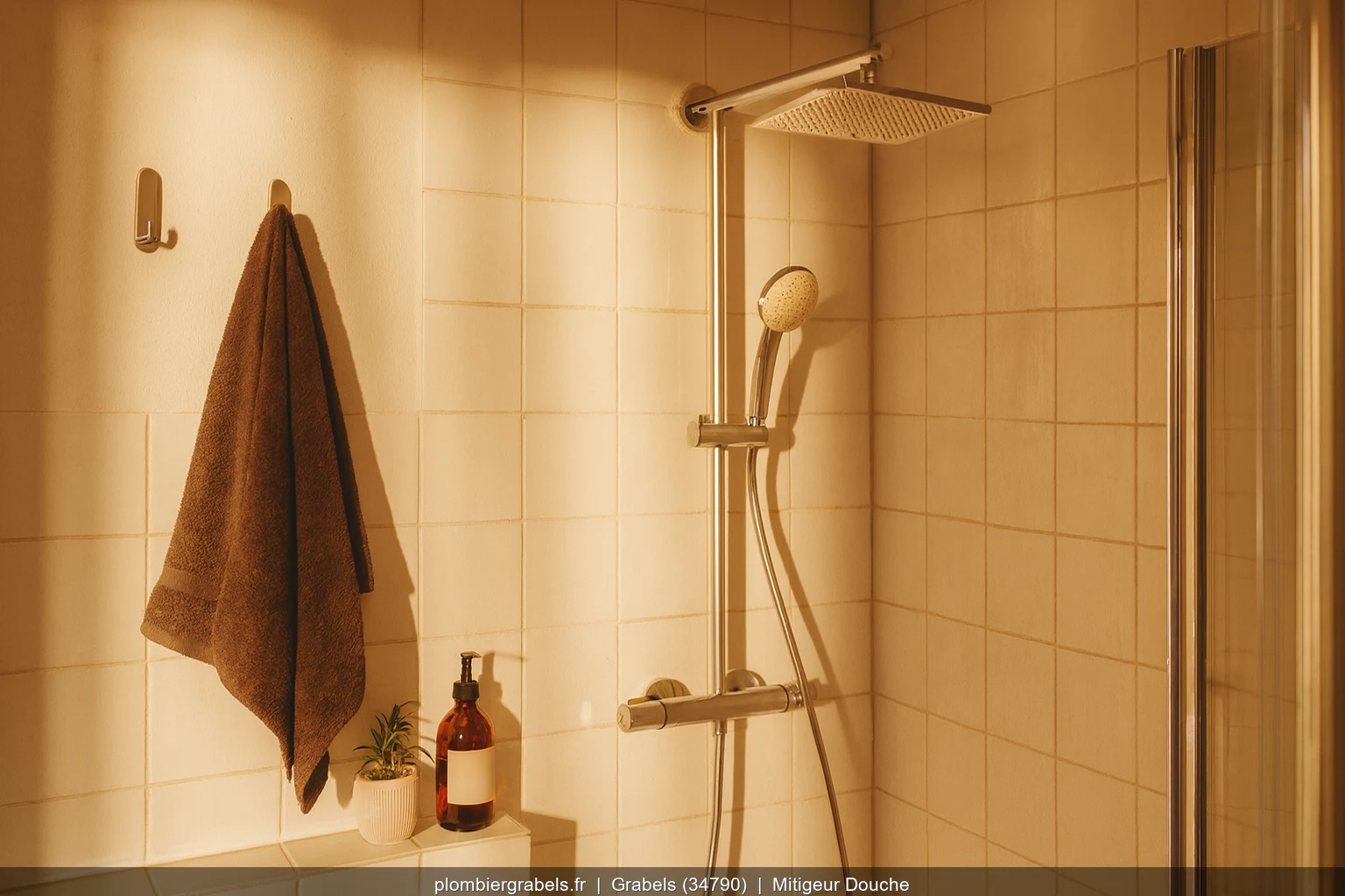 Pose mitigeur thermostatique douche Hansgrohe Ecostat a Grabels (34790)