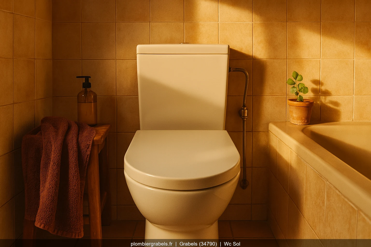 Pose WC au sol Allia Paris par plombier a Grabels (34790)